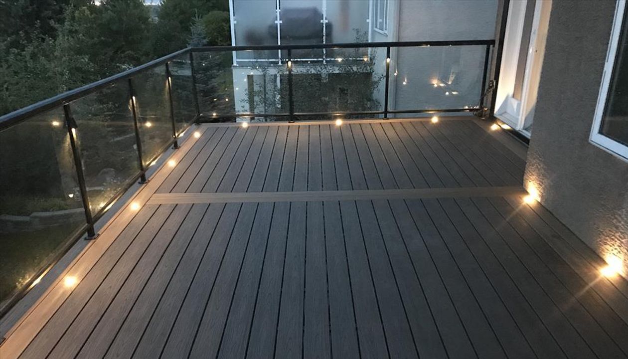Custom Trex composite deck with lights