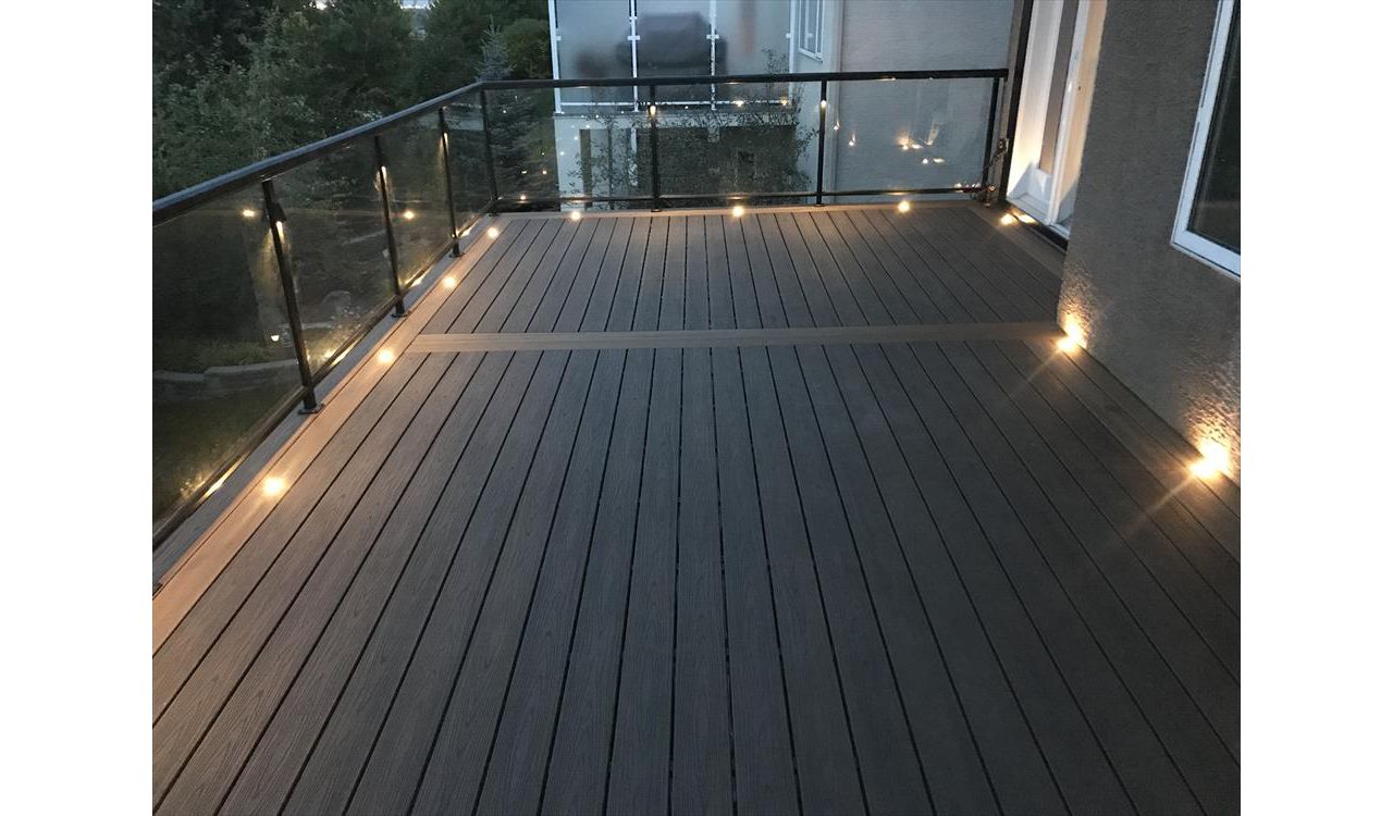 Custom Trex composite deck with lights