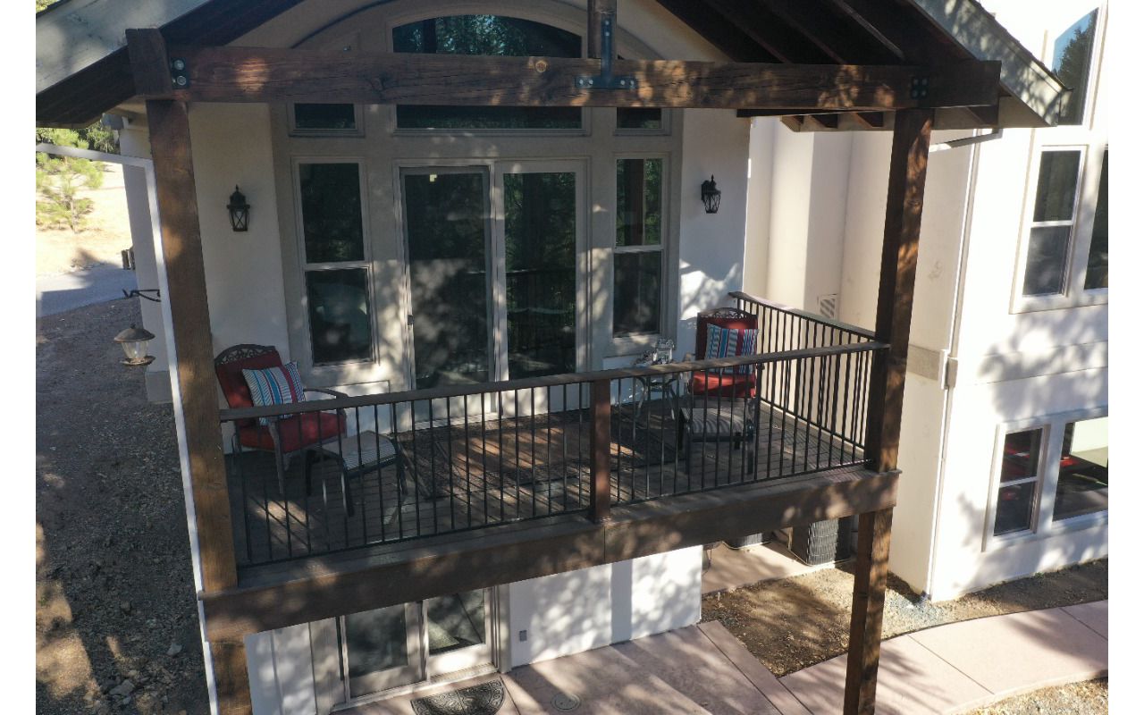 Trex porch and timber frame