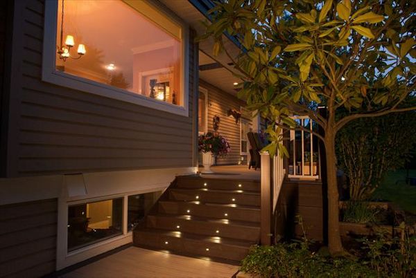 Trex Transcend Decking with Railing and Trex riser lights &amp;amp;amp;quot;Rope Swing and Vintage Lantern- White Rock BC