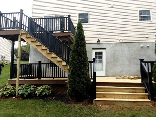 Pressure Treated Deck with Trex Transcend Black Railing