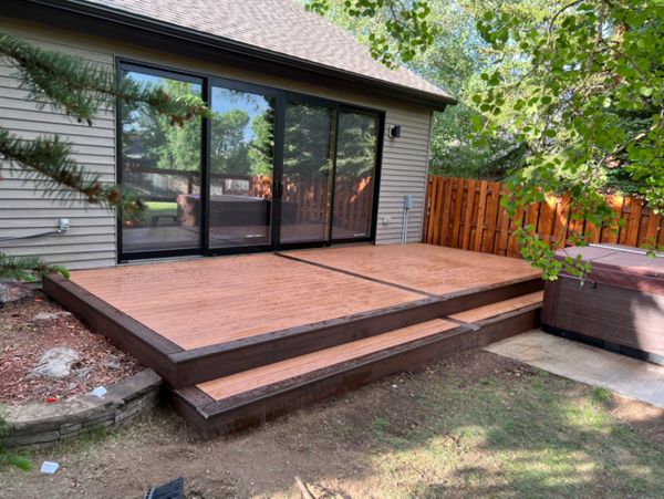 Trex Transcend Tropicals Tiki Torch infil with Lava Rock frame