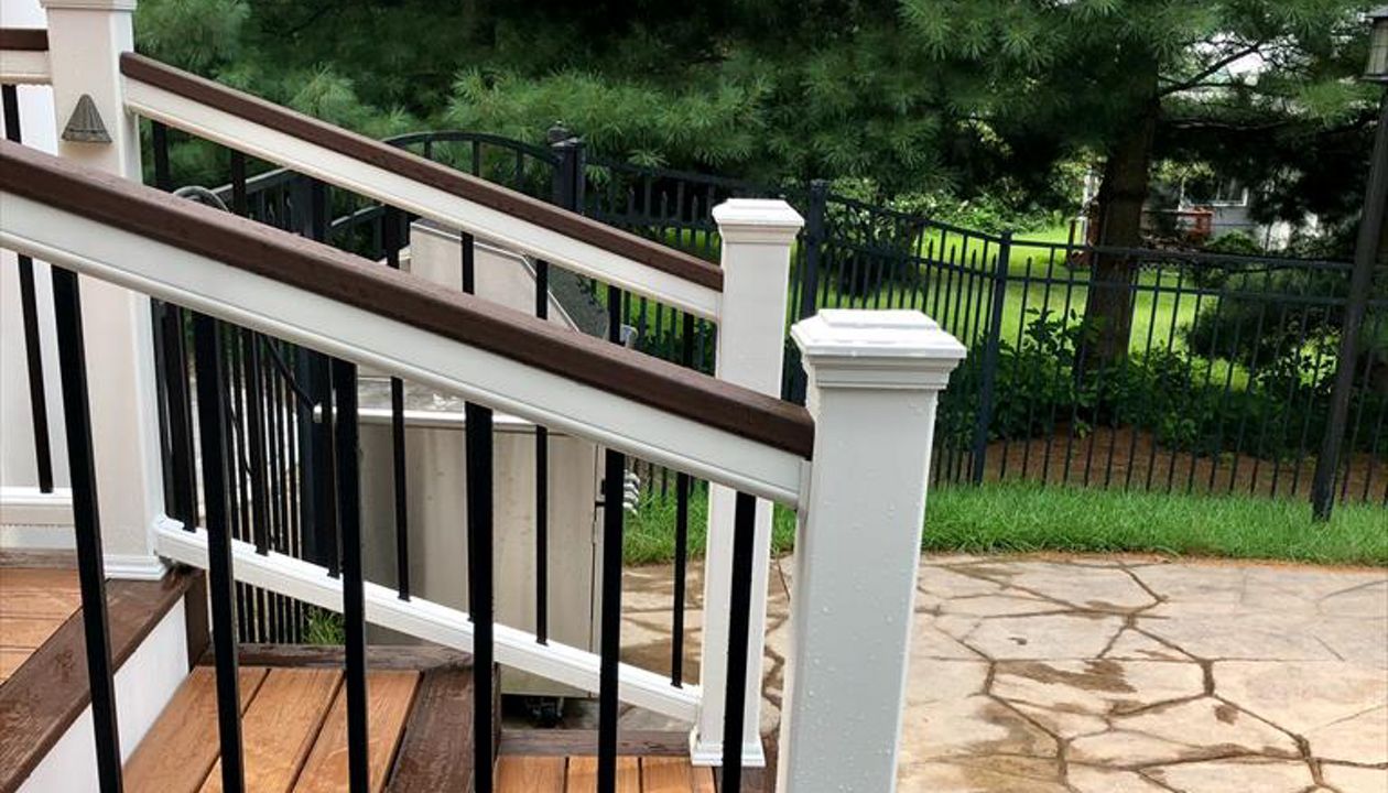 Tiki Torch decking w/ Lava Rock box steps