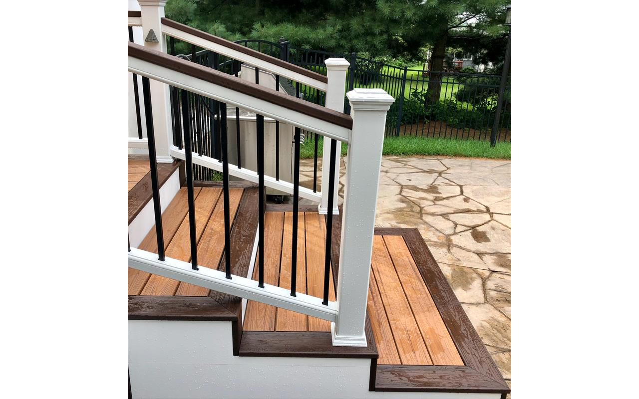 Tiki Torch decking w/ Lava Rock box steps