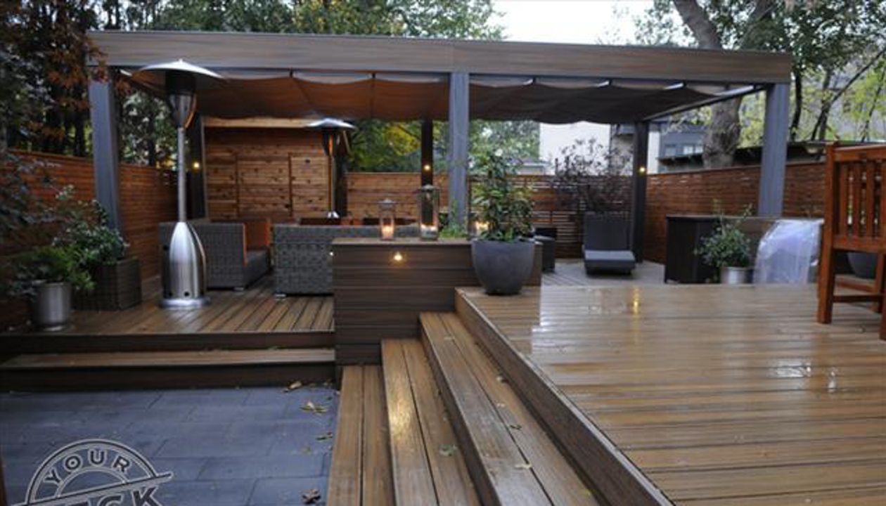 Multi-Level Trex deck using Havana Gold. By Your Deck Co.