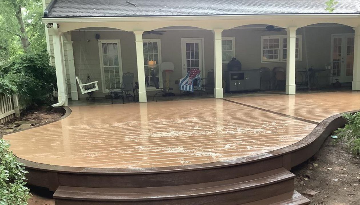 Trex Tiki Torch Decking with Elevations Framing