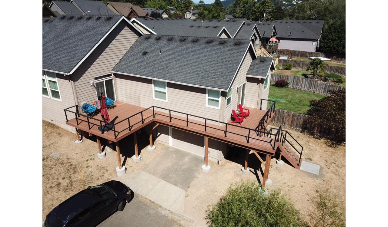 Trex Transcend Tiki Torch Deck In Happy Valley, OR.