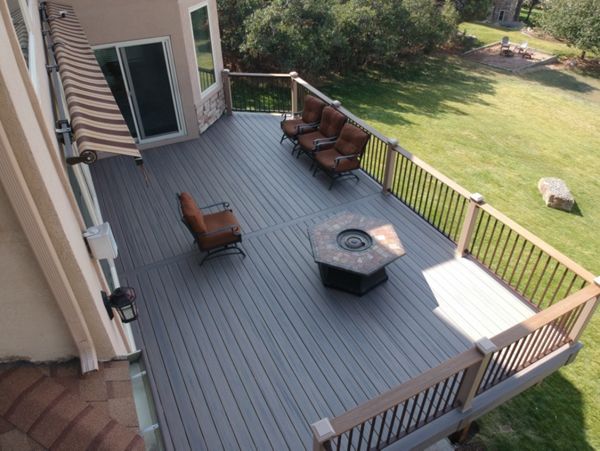 Trex Enhance Naturals Rocky Harbor Decking, Trex Signature Railing in Parker