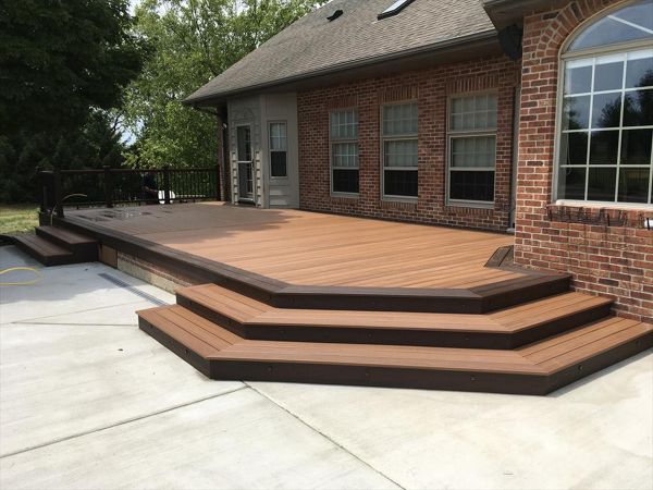 Tiki Torch decking with over-sized steps in Spiced Rum