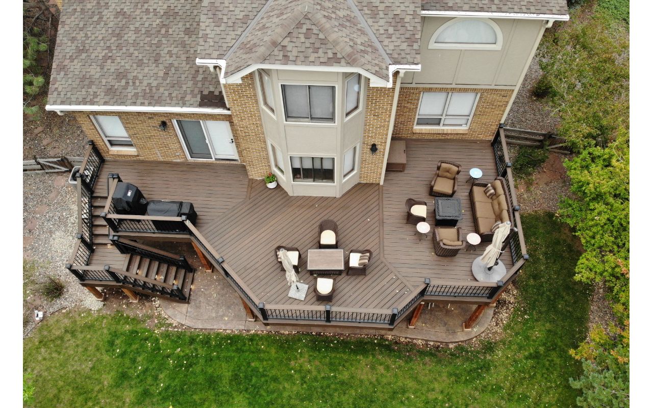 Littleton, CO Trex deck with Trex Elevations steel framing and Trex railing.