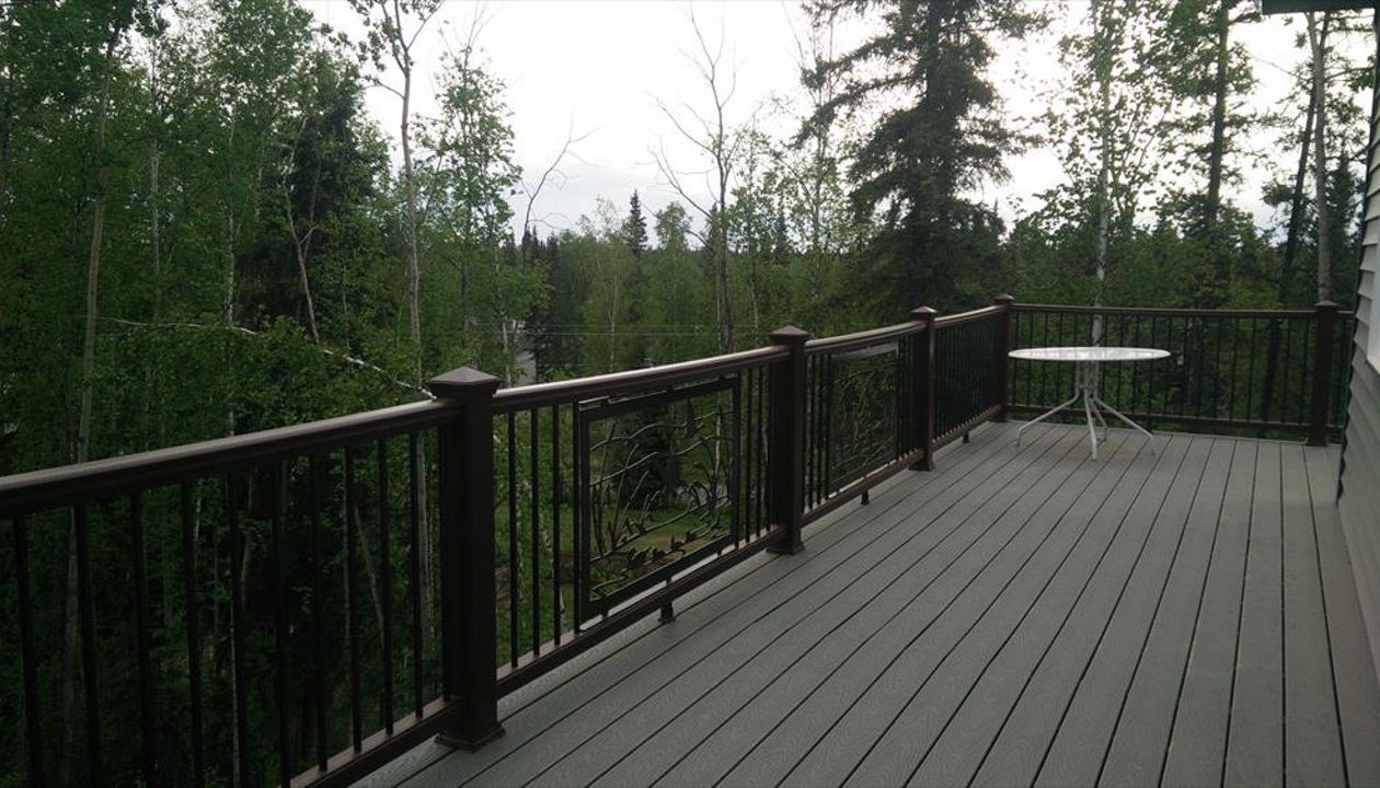 This handrail had a custom Alaska themed silhouette inserts made for a few sections.