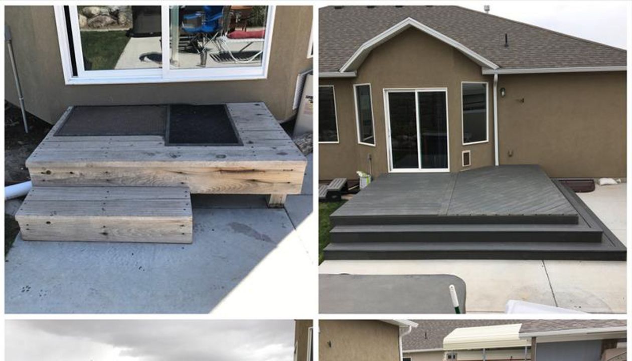 Herriman Utah Deck addition with elongated stairs