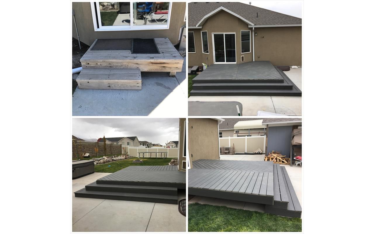 Herriman Utah Deck addition with elongated stairs