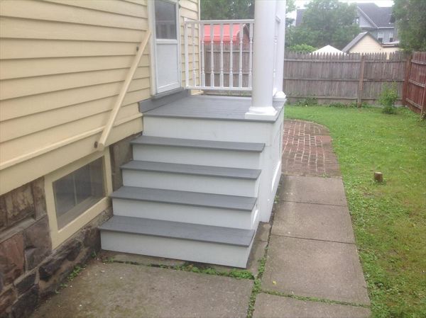 Pebble Grey Trex porch for New Hartford, NY home