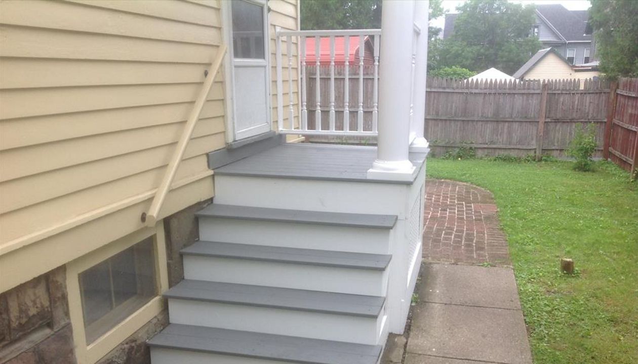Pebble Grey Trex porch for New Hartford, NY home