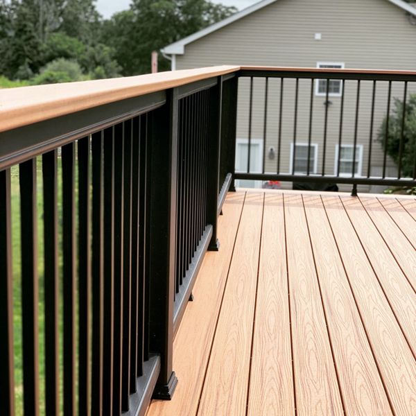 Wilbur Road Deck - Trex Tiki Torch with Trex Railings