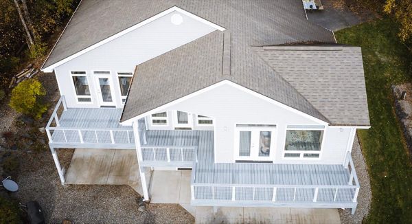 Trex Enhance Foggy Wharf with modified Transcend Railing