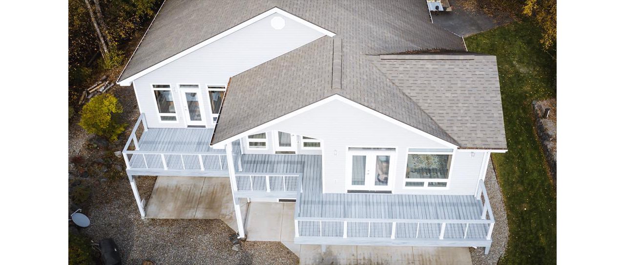 Trex Enhance Foggy Wharf with modified Transcend Railing