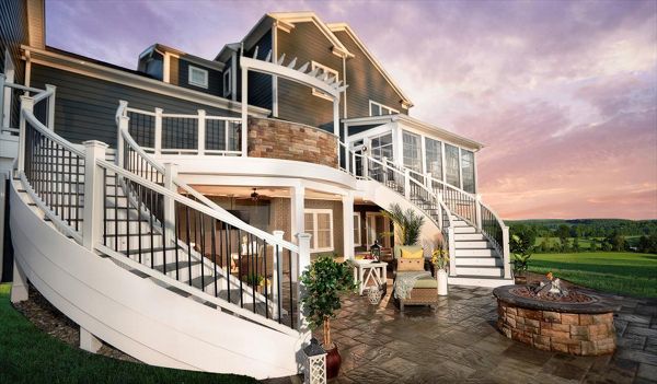 Dual Curved Staircase in Fulton, MD