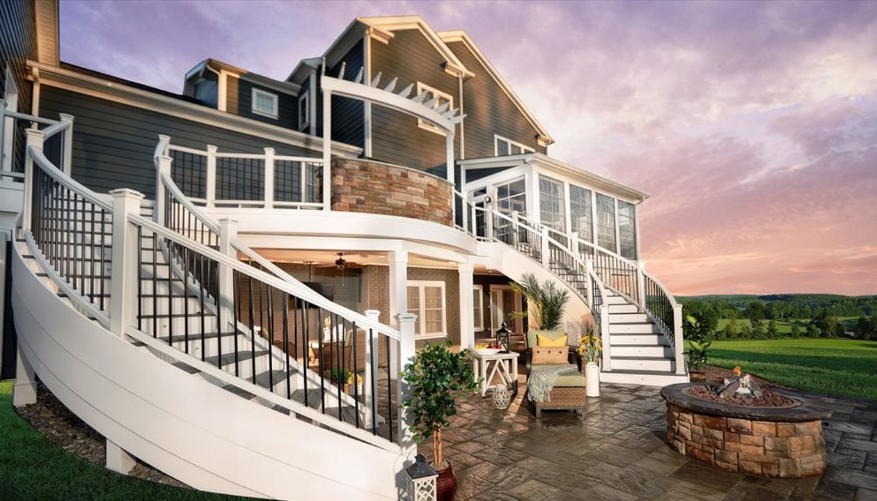 Dual Curved Staircase in Fulton, MD