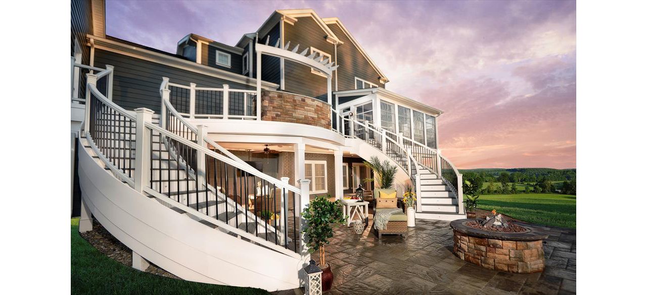 Dual Curved Staircase in Fulton, MD