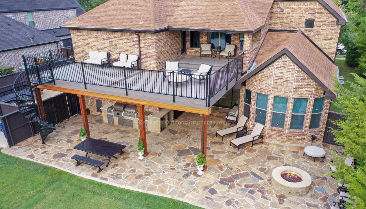 Trex Balcony Dry Deck with Rain Escapes & Outdoor Living Space