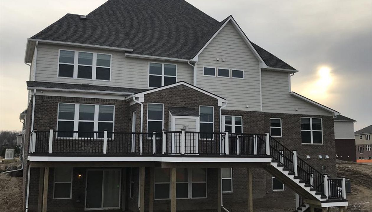 Lava Rock Decking with Black signature rail