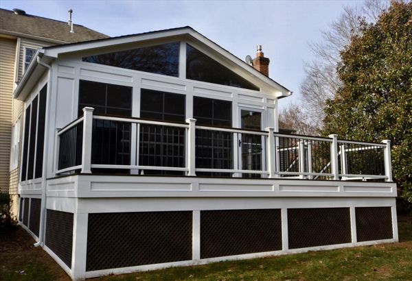 Porch With Gable Roof - Rectangular Balcony Deck