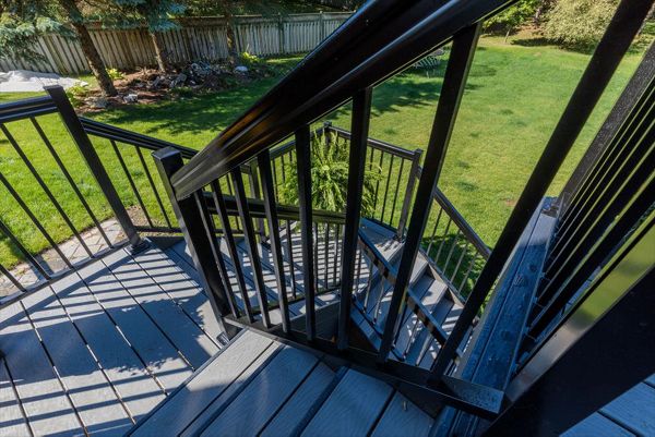 Grey Composite Decking using Select Pebble Grey with Winchester Grey trim - Orangeville, Caledon, Alliston, Bolton