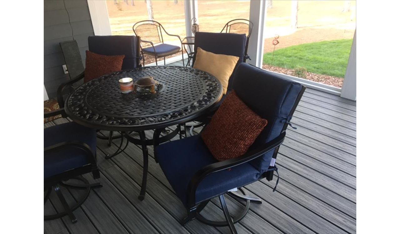 Trex Transcend porch gives a great to place to relax in the shade