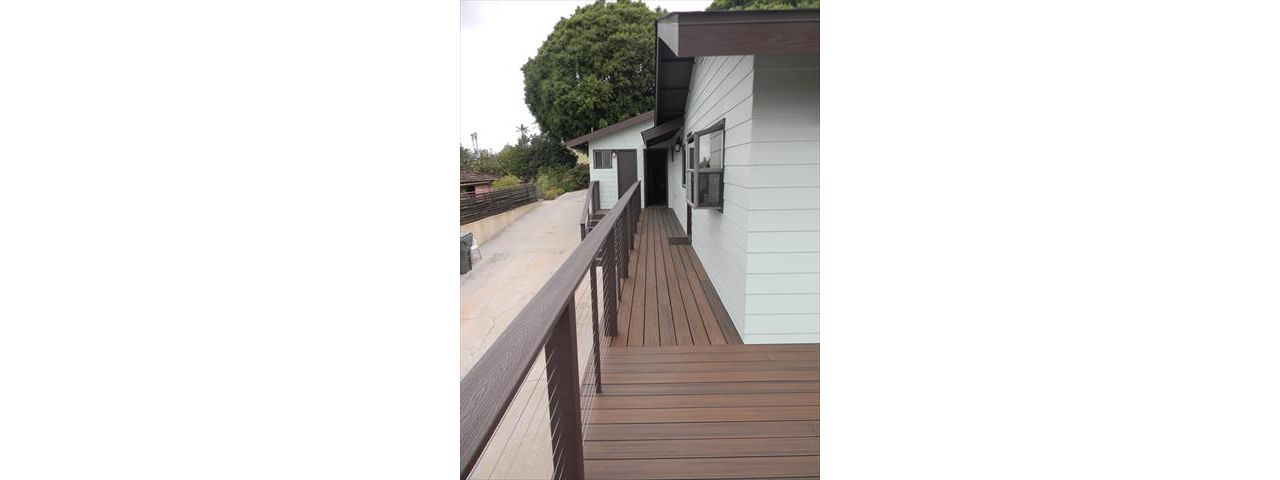 Trex Spiced Rum decking with cable rail, Vista, CA