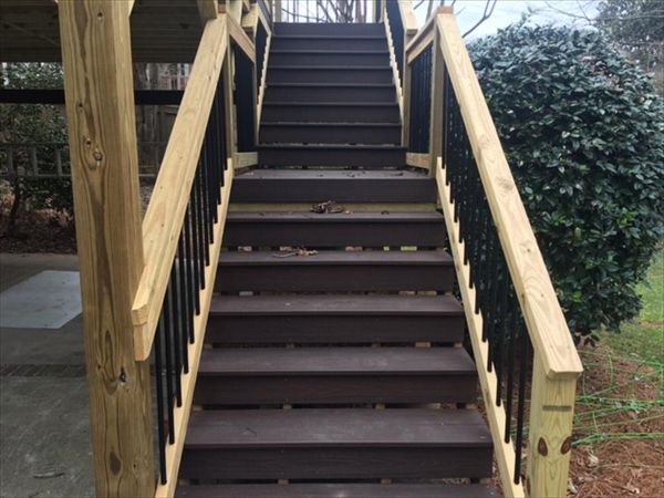 Trex Transcend stairs and landing are a great invitation to this great project