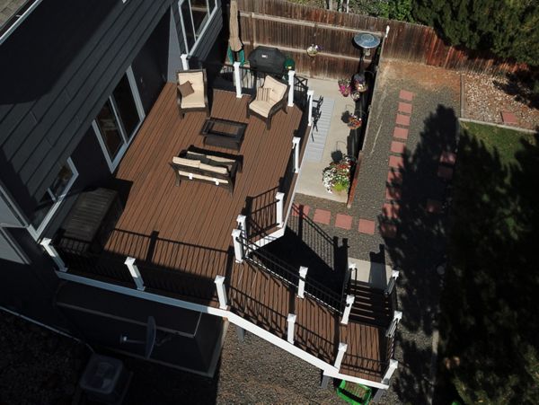 Parker, CO Trex Toasted Sand Deck with Trex Universal White Fascia