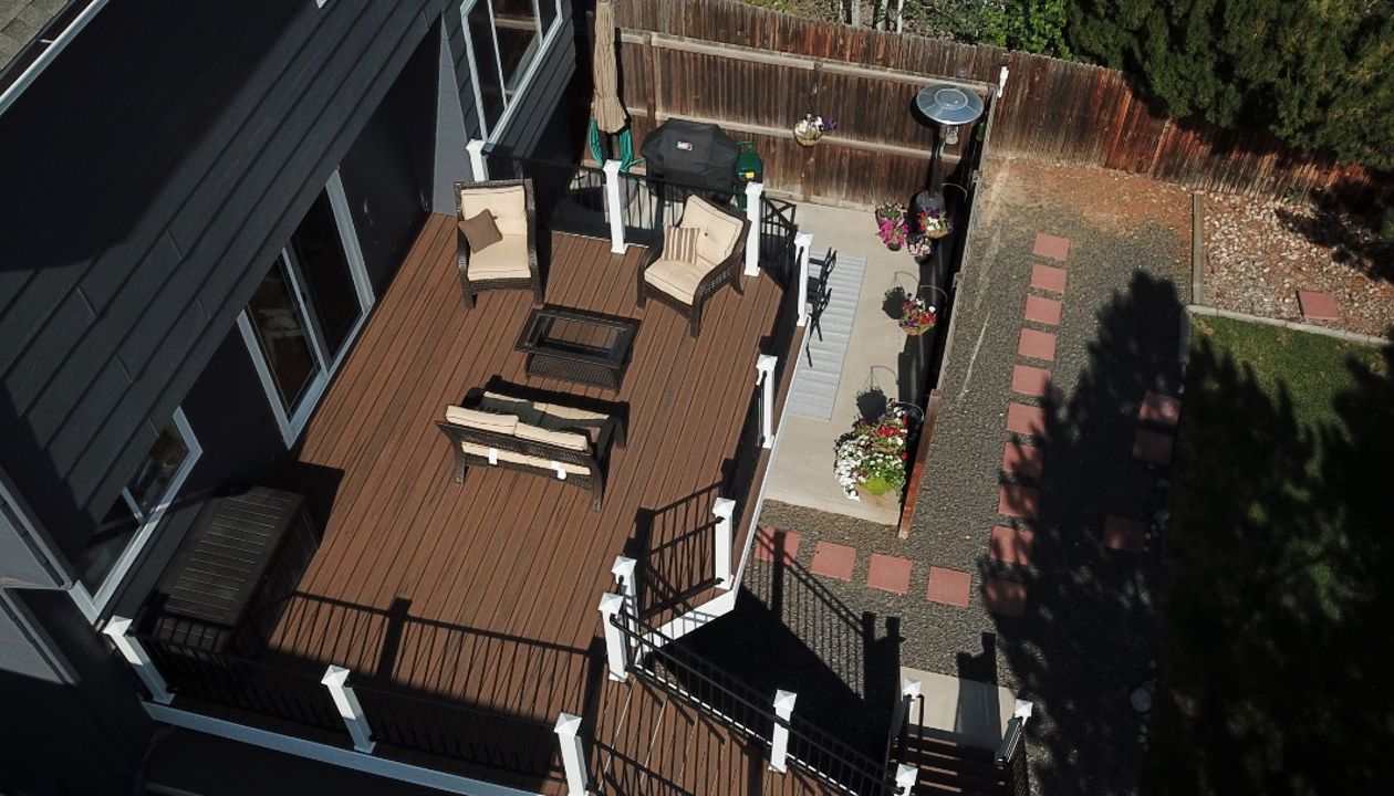 Parker, CO Trex Toasted Sand Deck with Trex Universal White Fascia