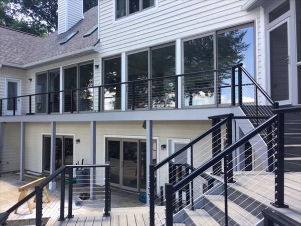 Trex Island Mist color looks great with white and black combo