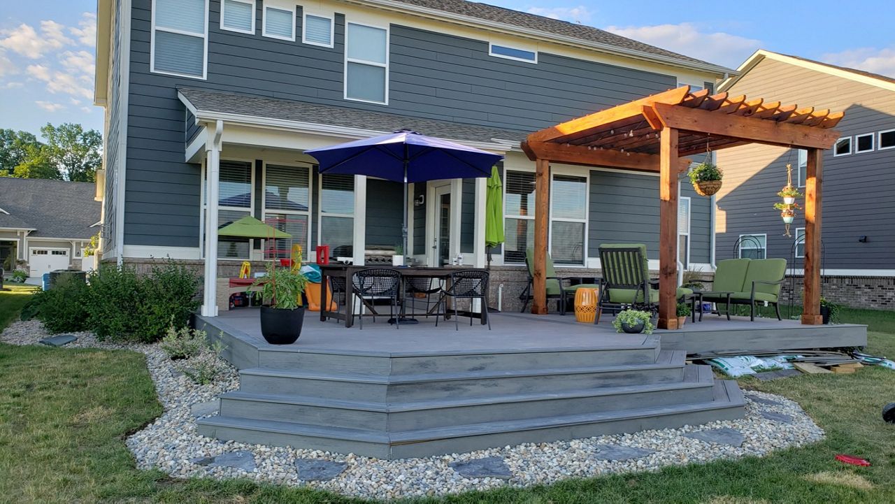 Trex Enhance Rocky Harbor w/ waterfall steps