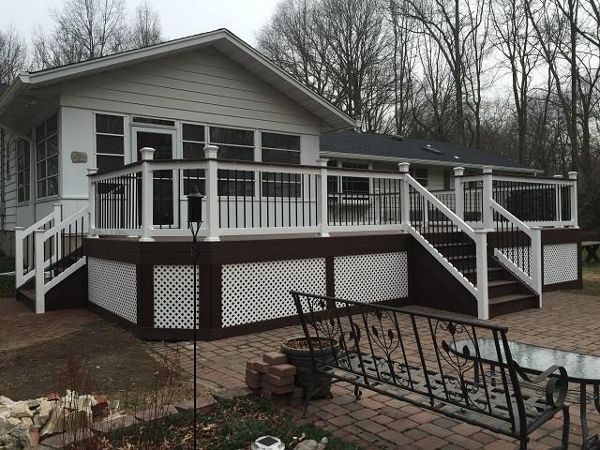 Lava Rock with Trex railing