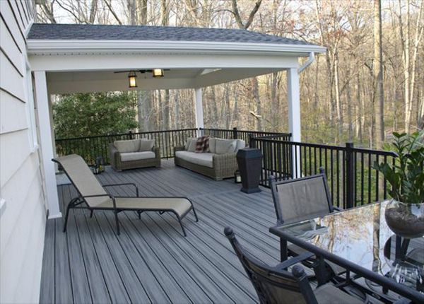 Custom Island Mist porch with aluminum railing - Malvern PA