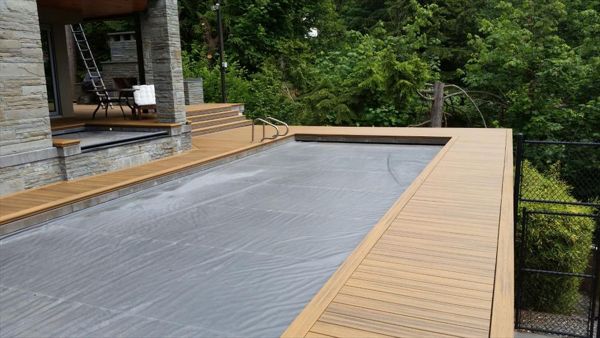 Trex composite deck around pool