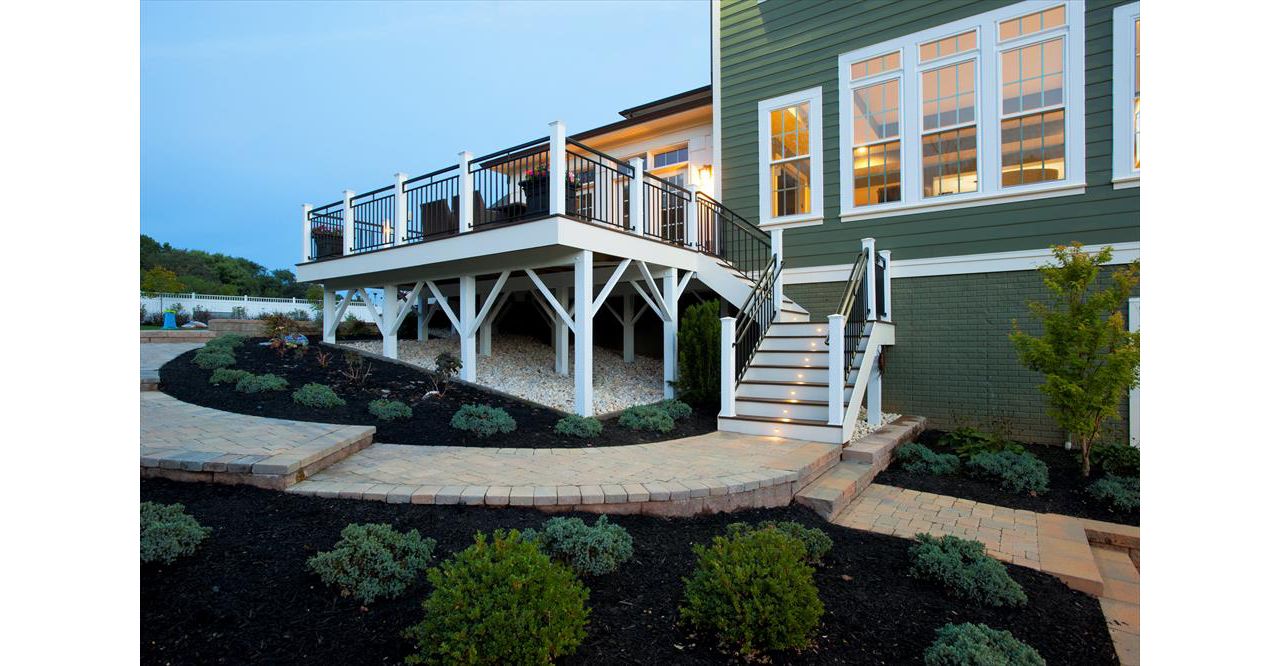View of a Trex deck in Maryland from ground level