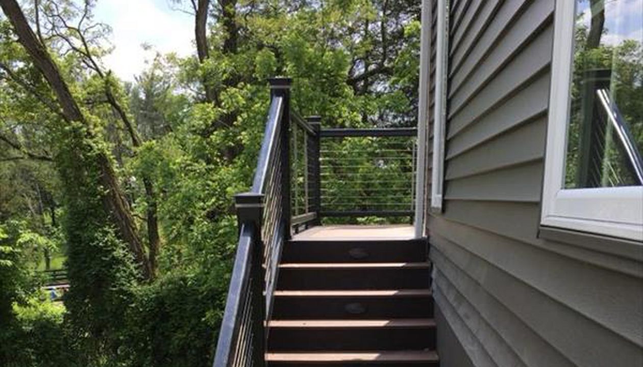 Trex steps with riser lighting