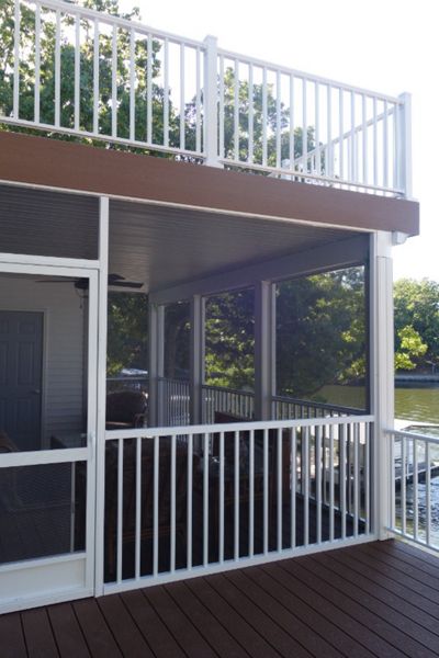 Screened in Deck with Trex Rainescape installed in ceiling done in Lake Ozark, MO
