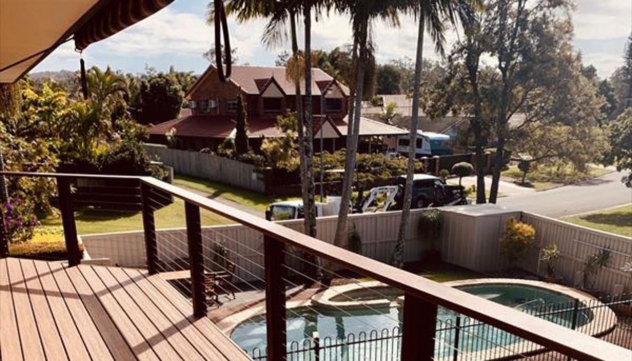 New Tiki Torch deck over looking the pool