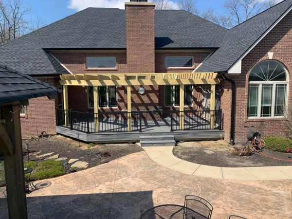 Trex deck with Treated Pergola in Greenfield