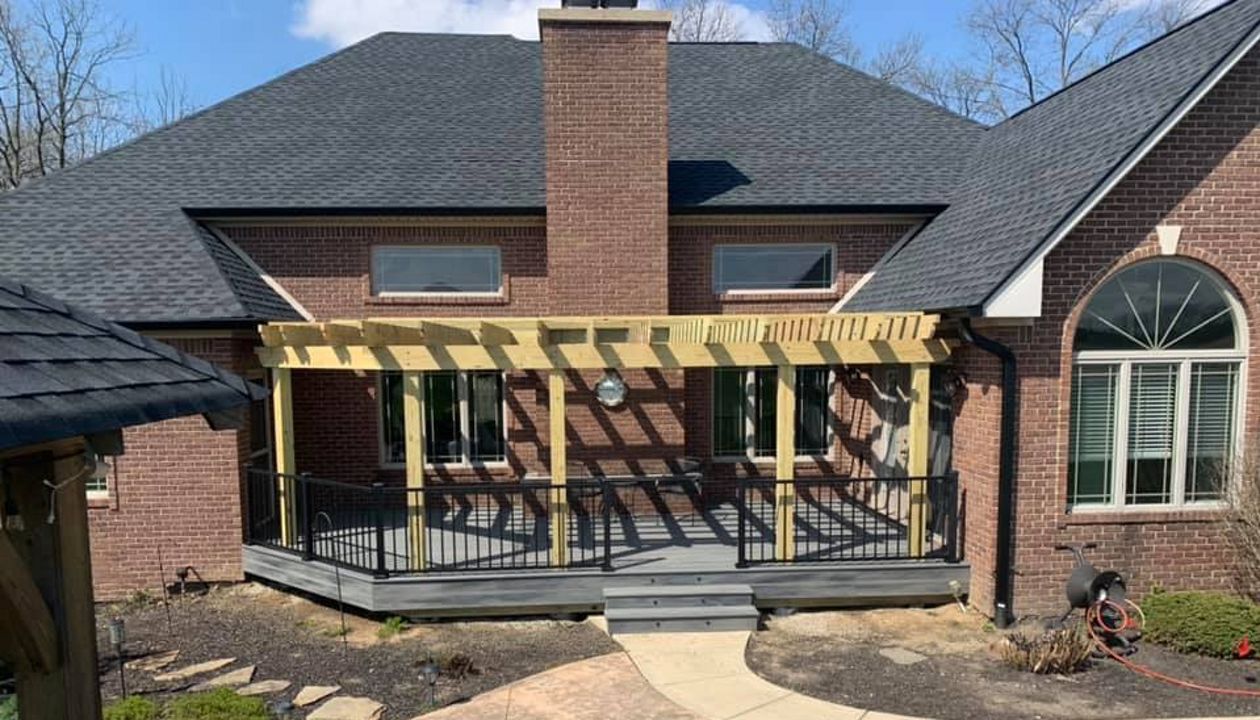 Trex deck with Treated Pergola in Greenfield