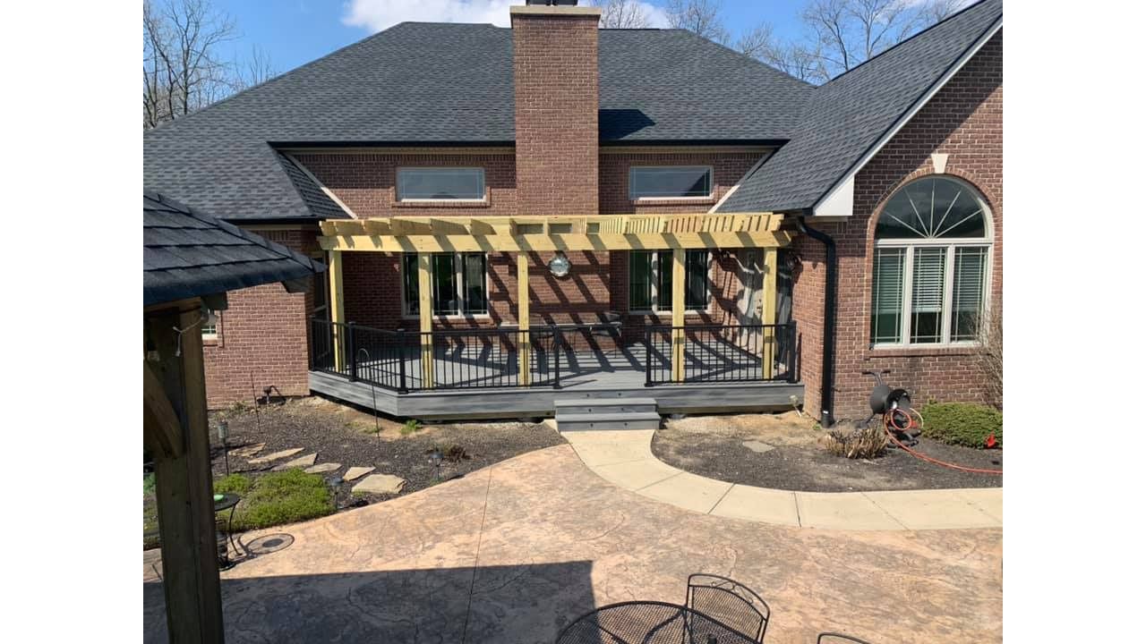 Trex deck with Treated Pergola in Greenfield