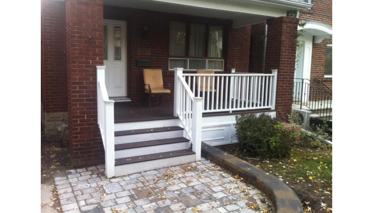 TREX WHITE ALUMINUM RAILINGS STONEC WORK VAUGHAN THORNHILL NORTH EAST YORK