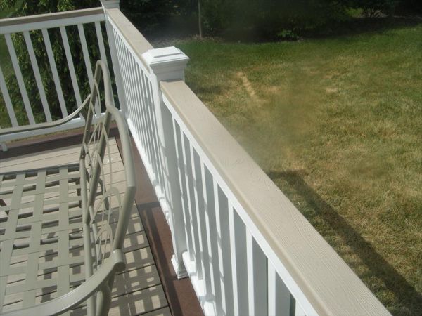 Transcend White Rail with Rope Swing 2x4 Cocktail rail, Brownstown