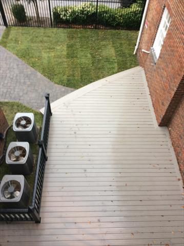 Custom bent decking for the stairs