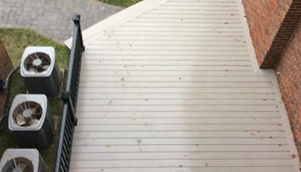 Custom bent decking for the stairs